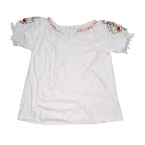 Solitaire Womend Textured Blouse W/ Embroidered Sleeves-M-GUC